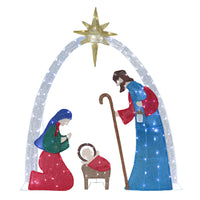 Multicolor Lighted Nativity Scene for Outdoor