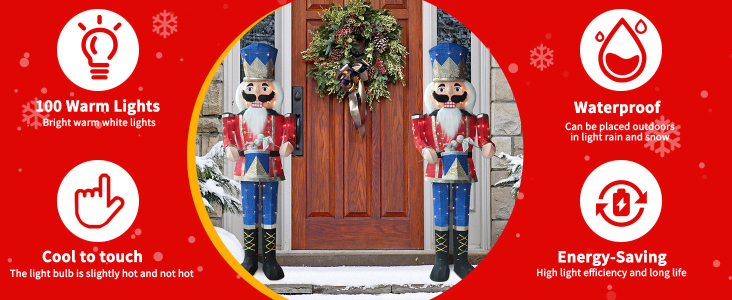 VEIKOUS Light up Outdoor Nutcracker