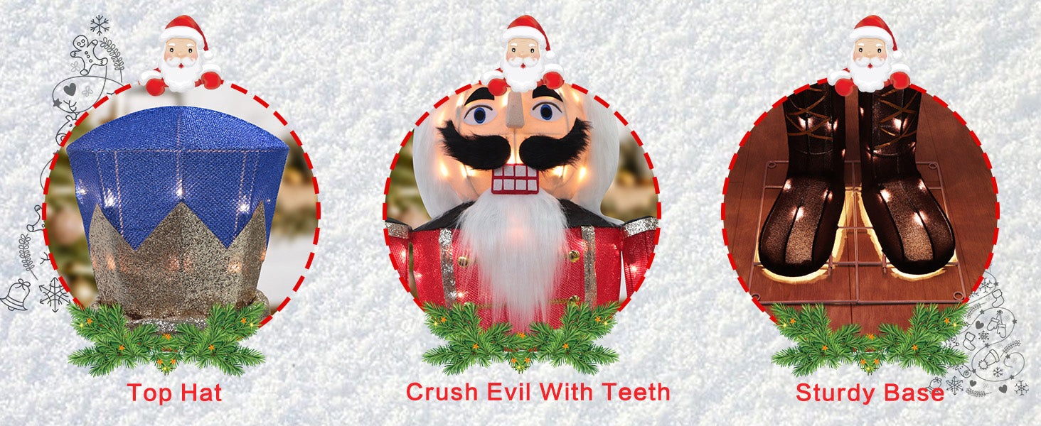 VEIKOUS Light up Outdoor Nutcracker