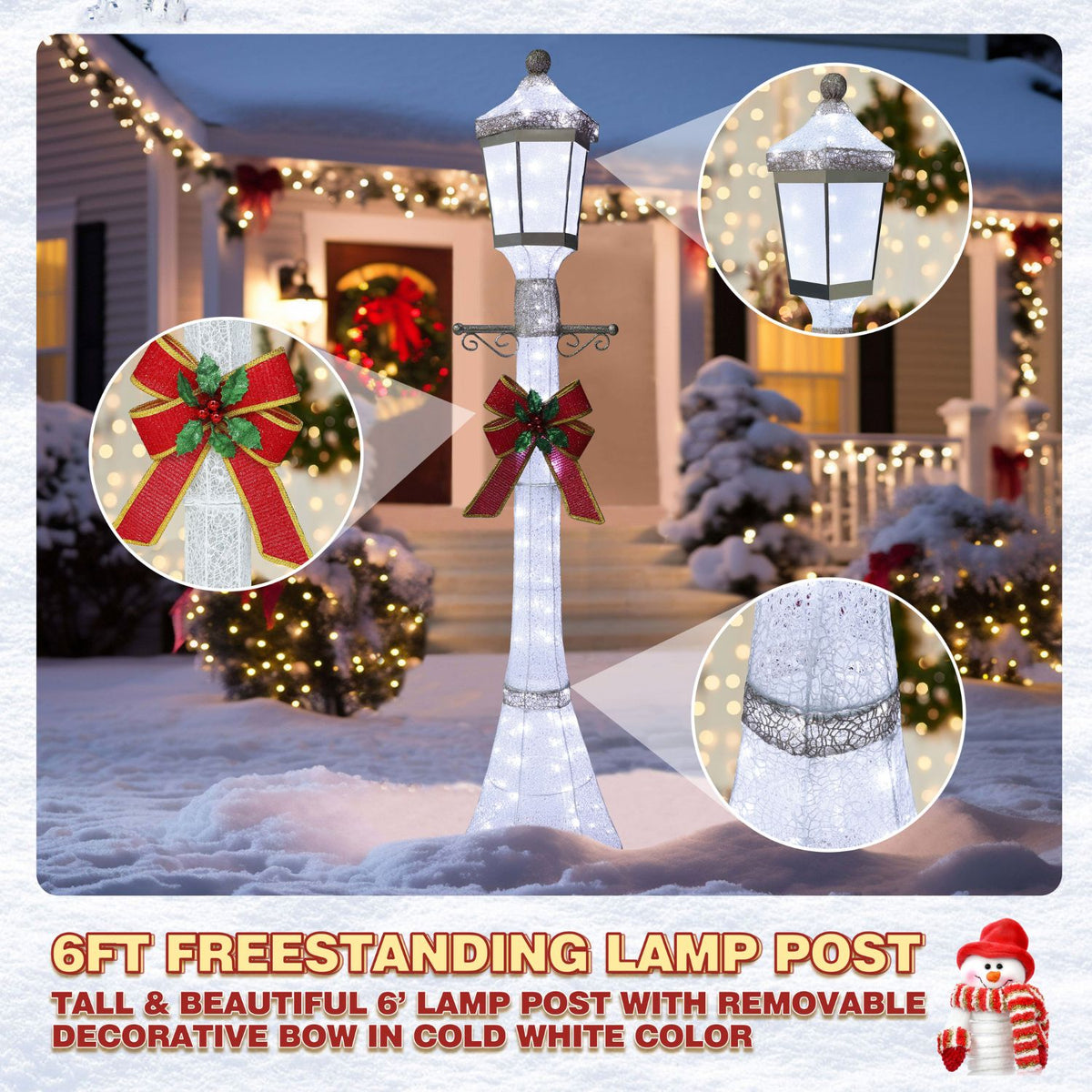 Veikous Lighted Holiday Decorations for Outdoor, Christmas Displays with Stakes