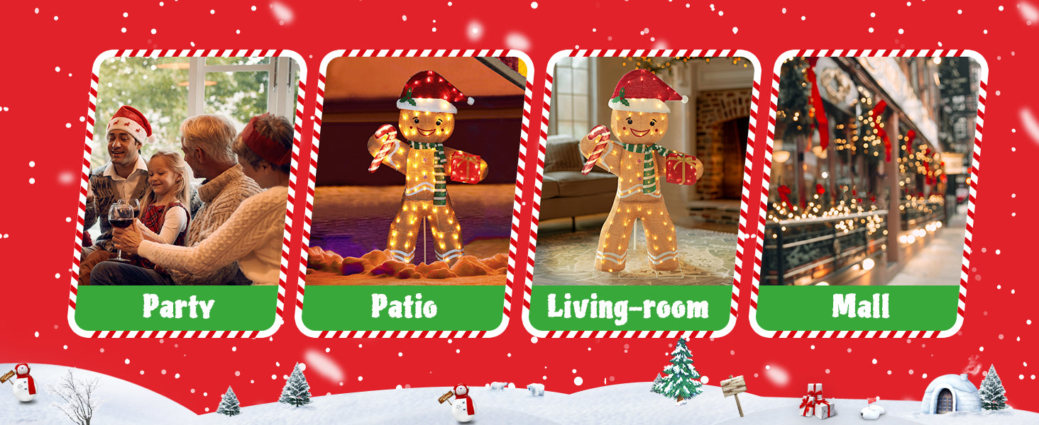 Light up gingerbread for porch,living room, party