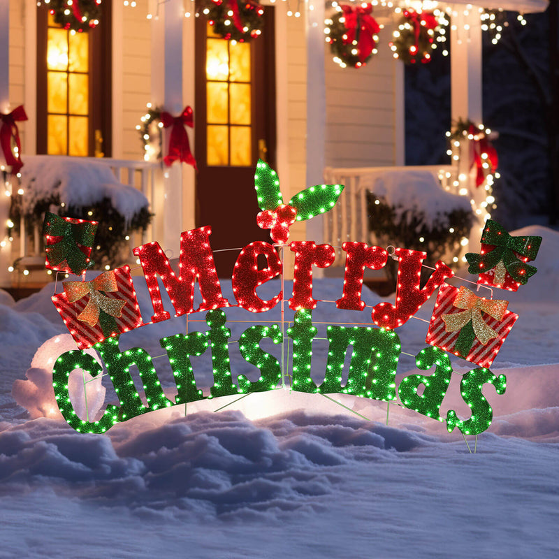 Merry Christmas lighted sign