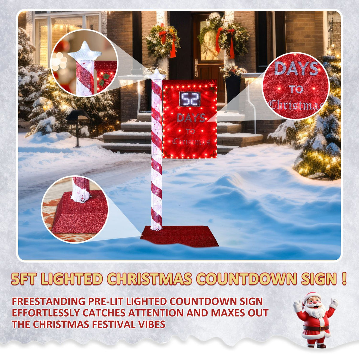 Electronic Christmas Countdown Sign for Outdoor Light up – Veikous