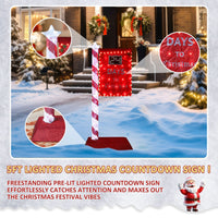 5FT Countdown Sign Christmas Lighted Display