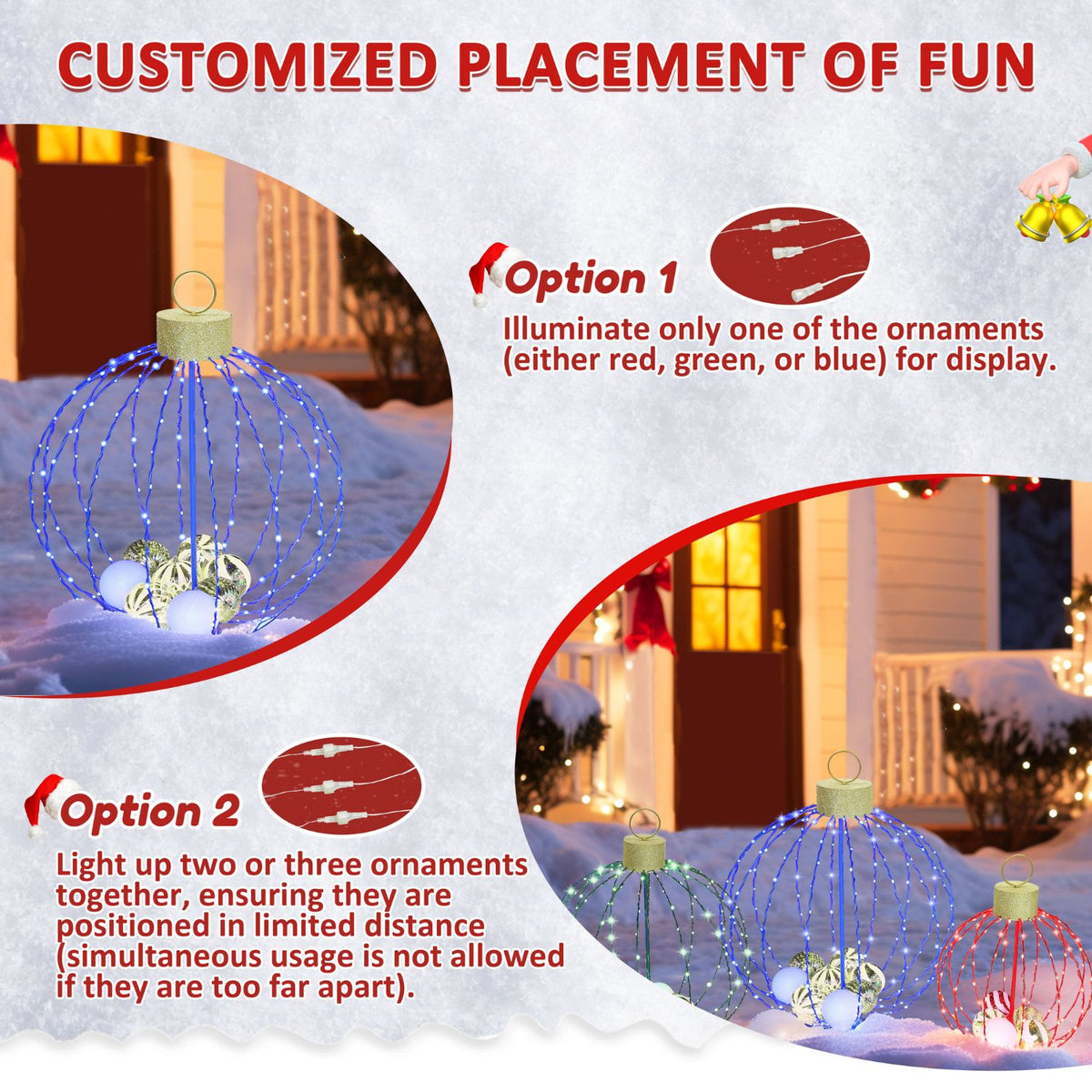 Christmas Sphere Lights for Patio Garden 