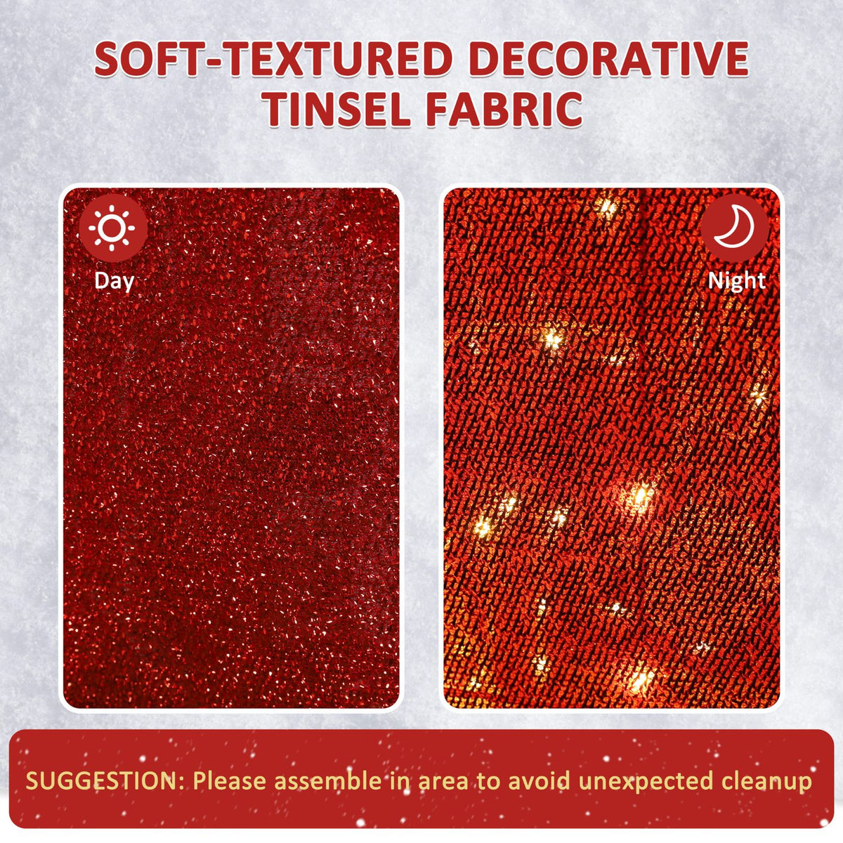 Lighted Tinsel Santa