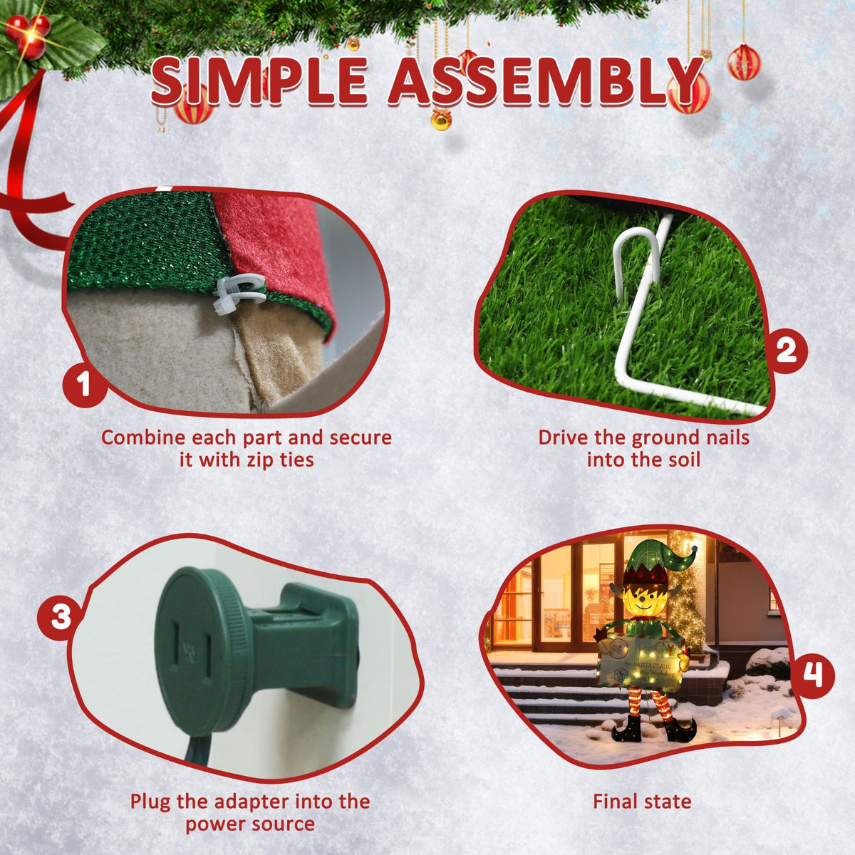 easy assembly elf decoration