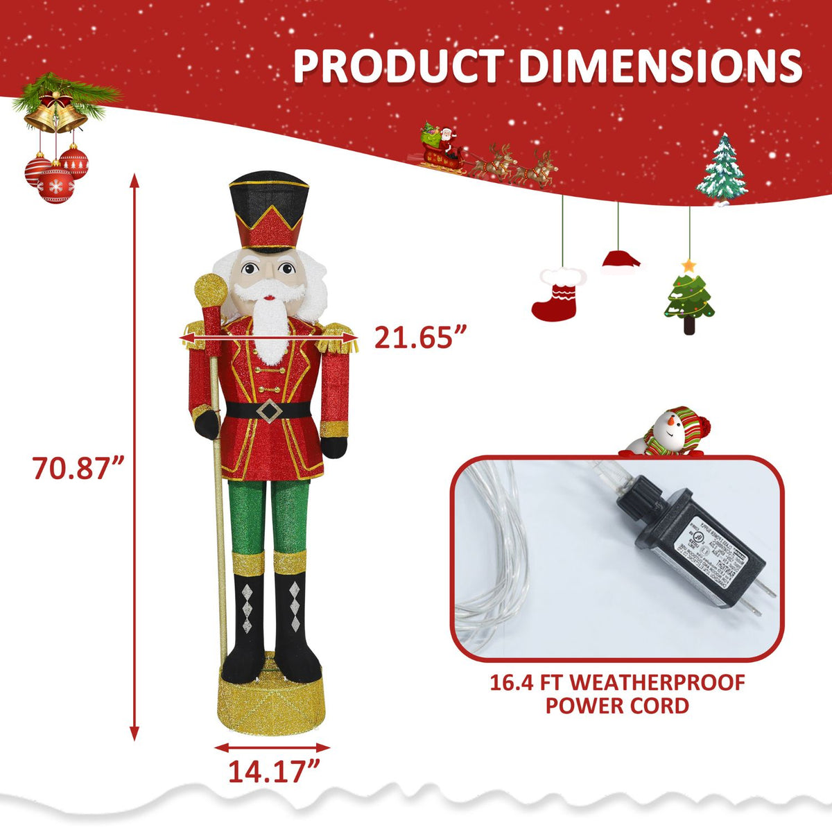 Veikous 5.9ft Christmas nutcracker