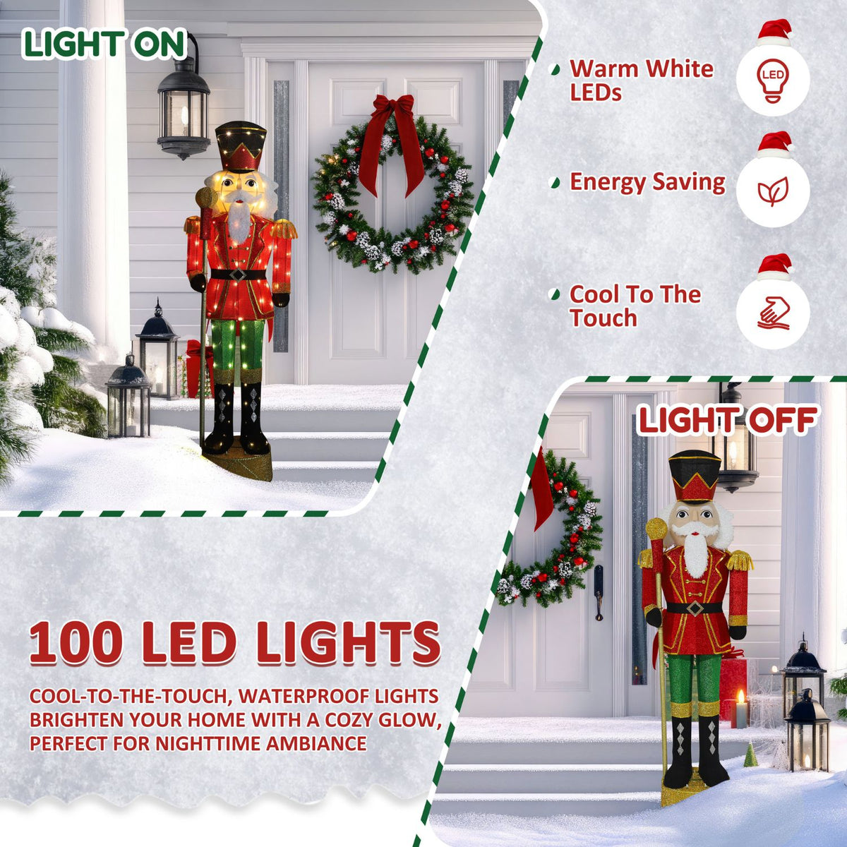 Light Up Nutcracker Soldier Holiday Decor Set