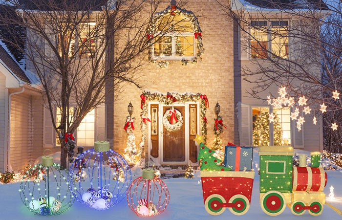 lighted Christmas decoration for outdoor