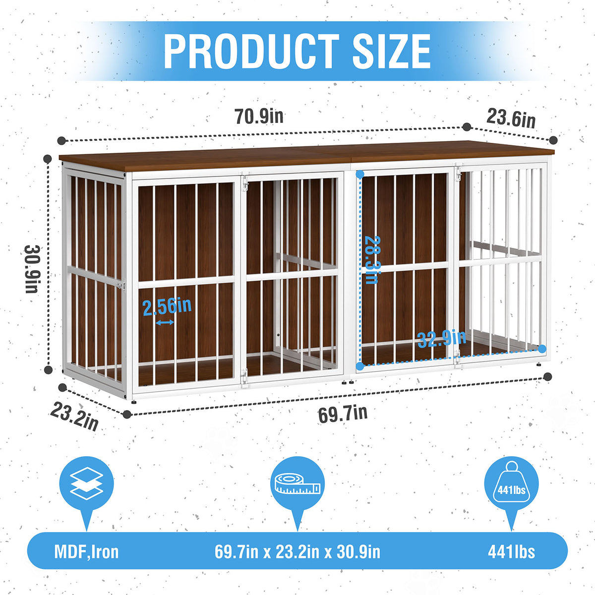 48" Wood Kennel w/ Table Top