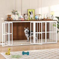 Wooden dog cage with adjustable feet