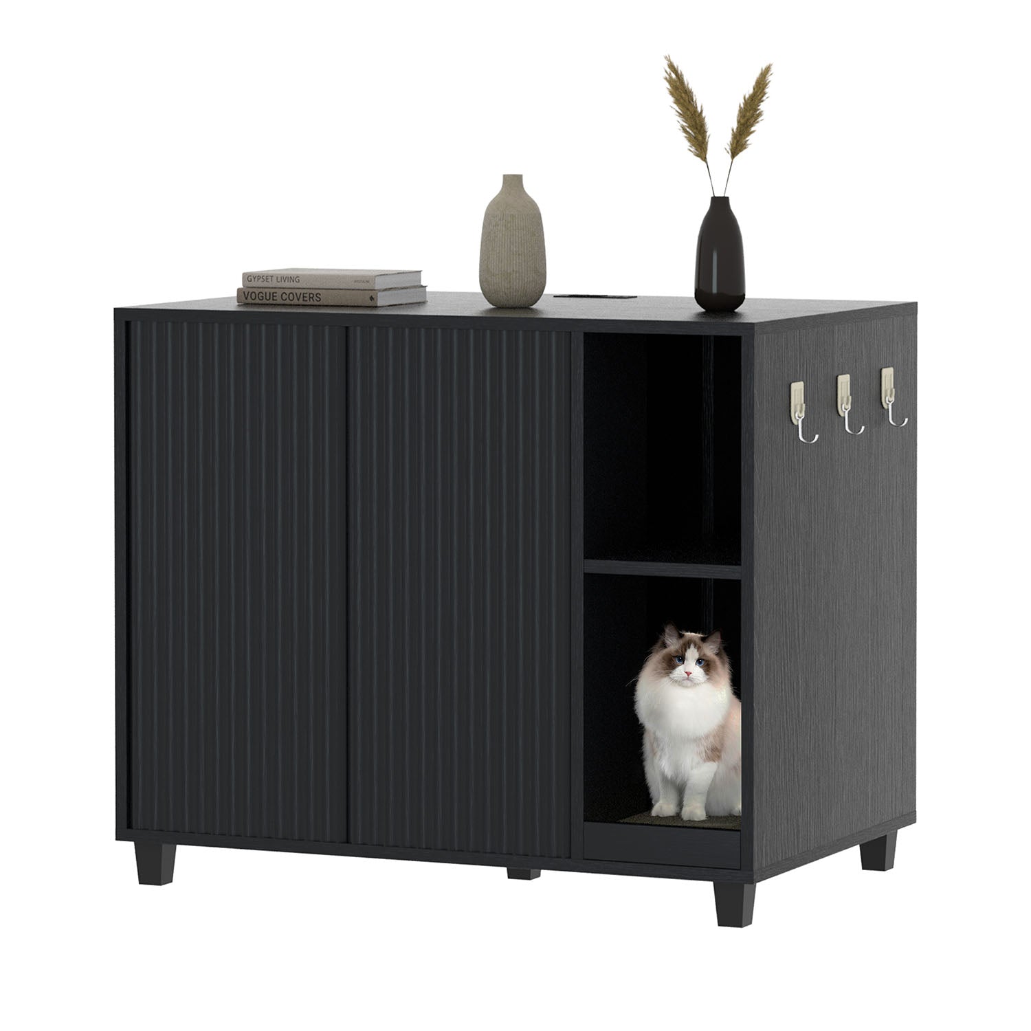 温室・飼育ケース mikaduki Hidden Cat Litter Box 2 Doors and Scratch Pad – Veikous