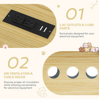 Veikous Hidden Cat Litter Box Enclosure, Cat Cabinet with 2 Doors, Cat Washroom Furniture with Scratch Pad