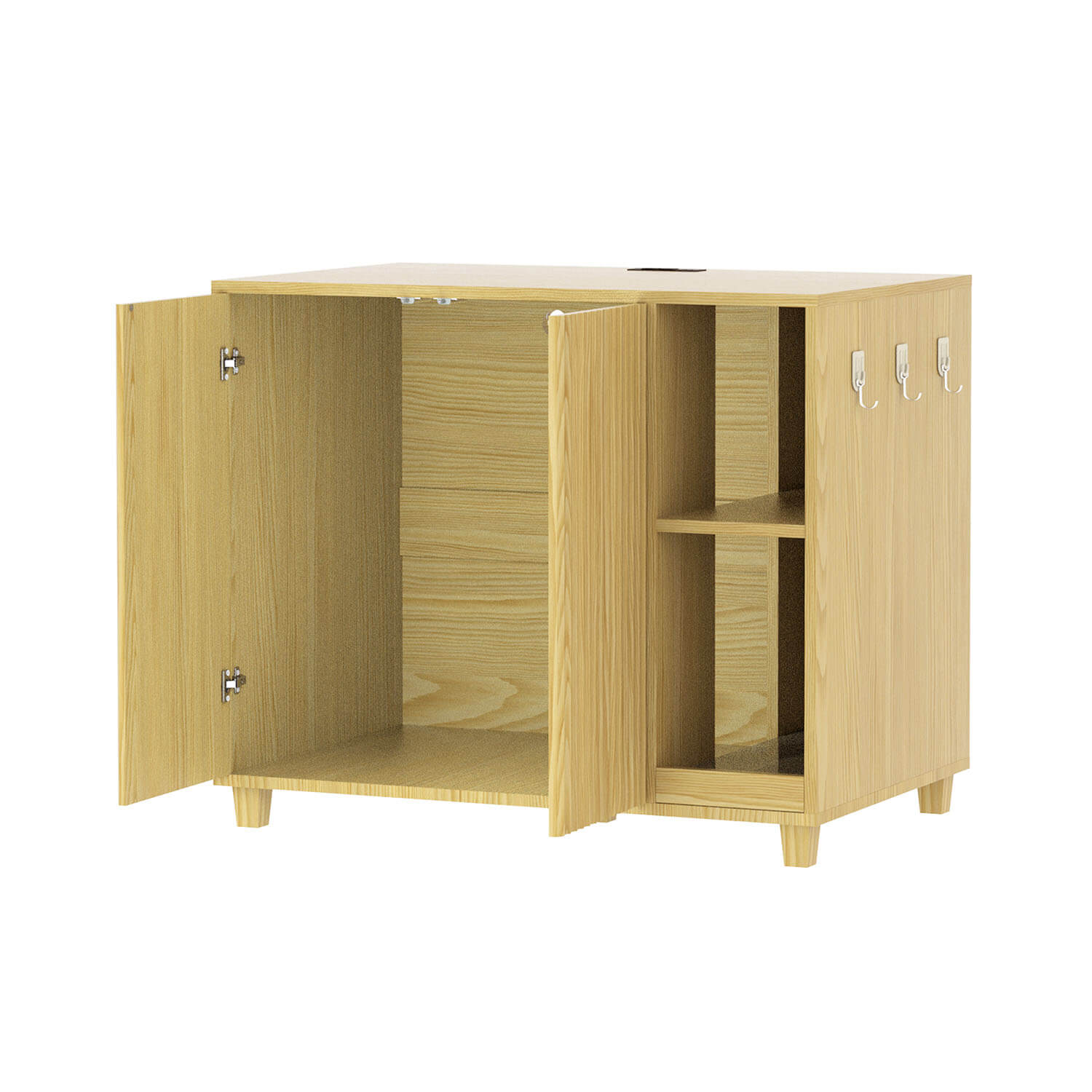 Hidden Cat Litter Box 2 Doors and Scratch Pad – Veikous