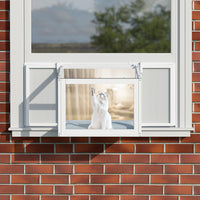 Veikous Wooden Cat Window Box, Catio Window Perch for Sunbathing, Napping, Overlooking