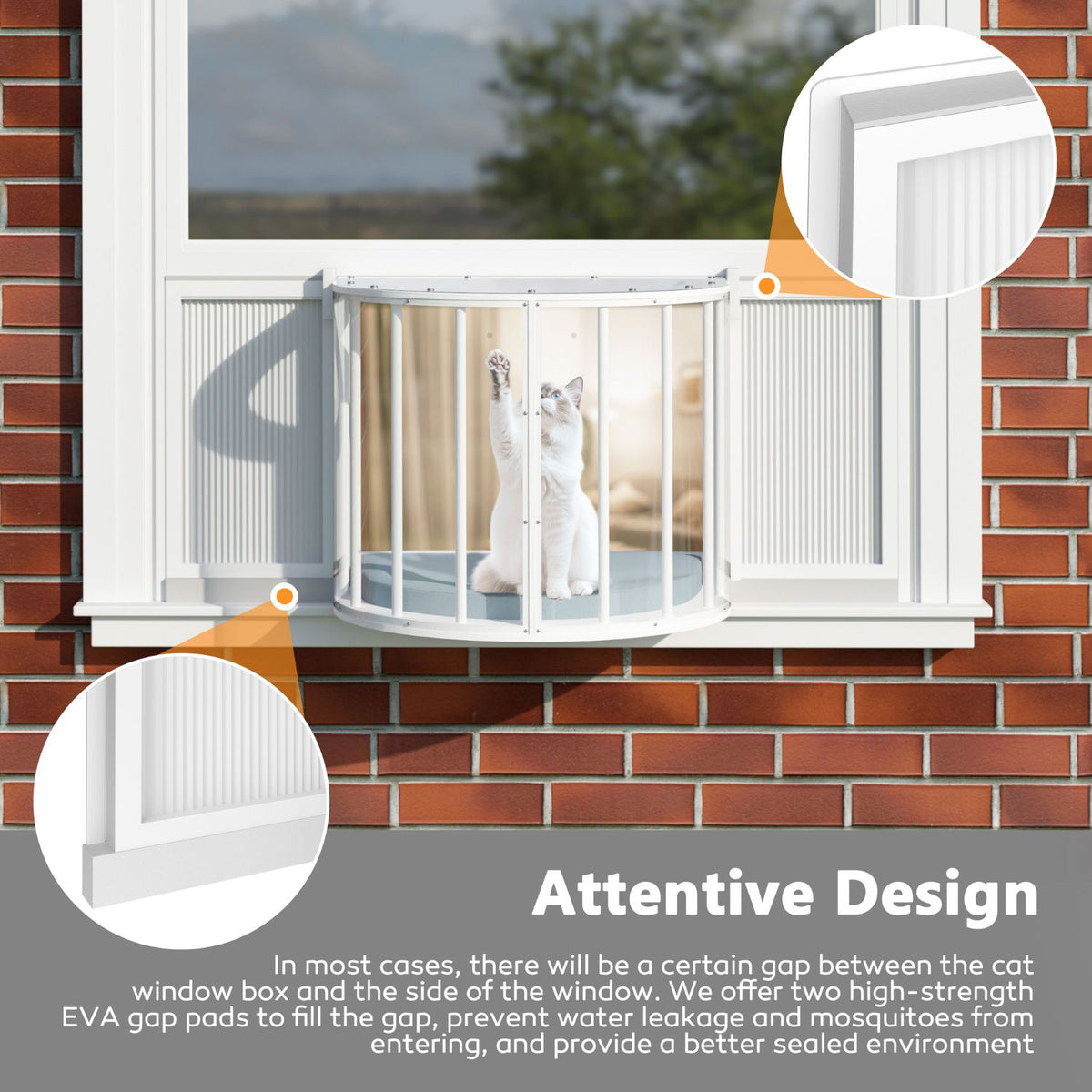 Veikous Cat Enclosure Outdoor with EVA Gap Pads