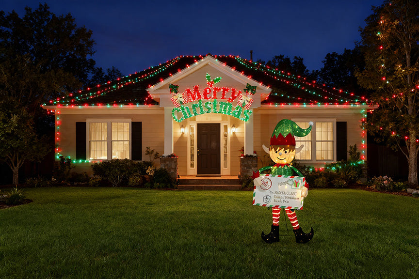 Outdoor Elf Christmas Decoration Idea