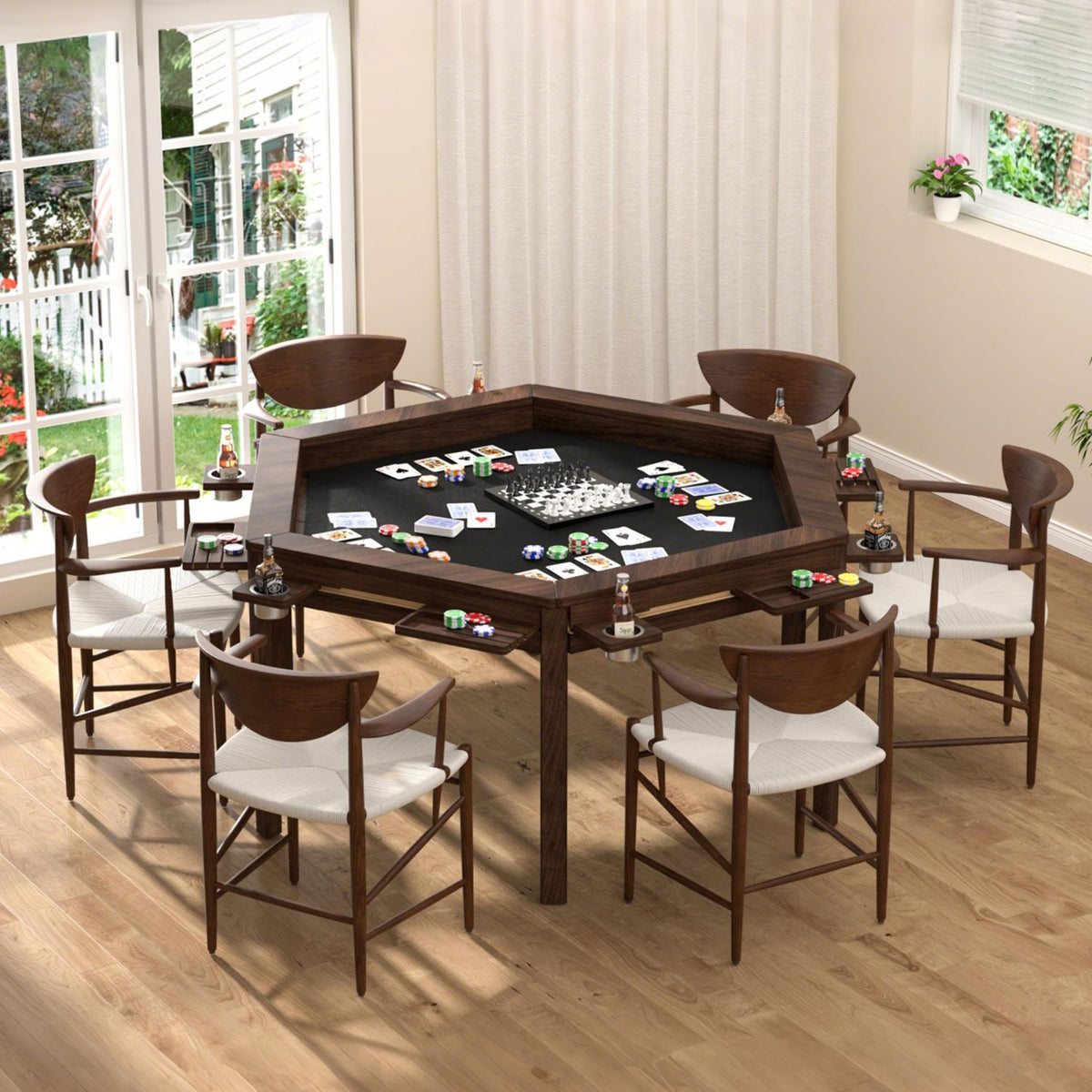 hexagonal board game table from veikous
