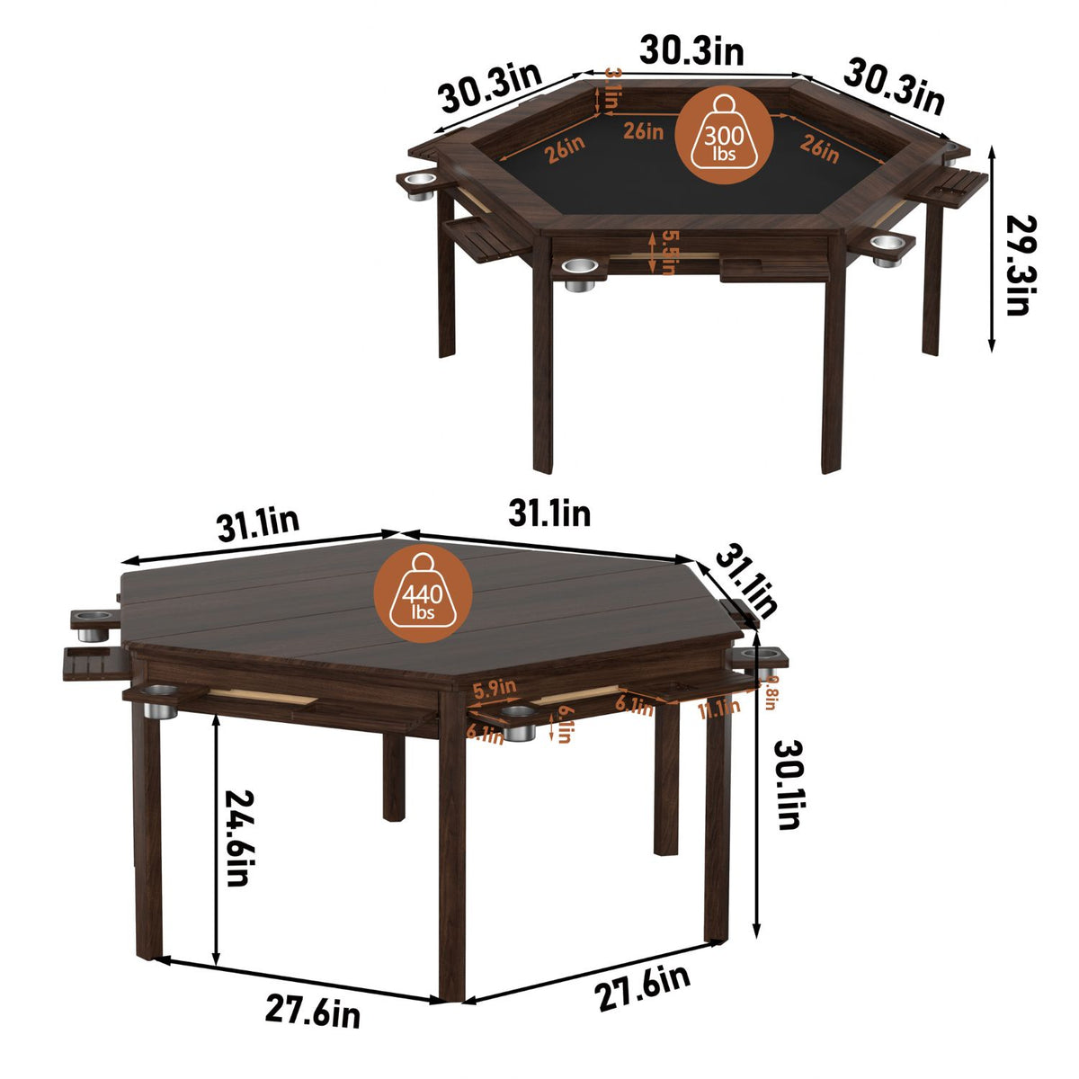 top removable gaming table