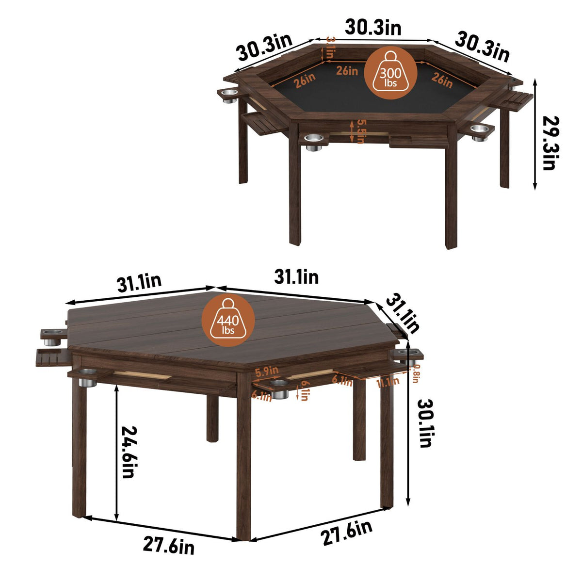 top removable gaming table