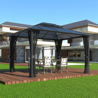 VEIKOUS Aluminum Gazebo with Polycarbonate Roof