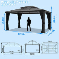 VEIKOUS Aluminum Gazebo with Polycarbonate Roof