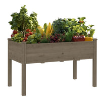 VEIKOUS Elevated Planter Box, Wooden Raised Garden Bed with Drainage Hole, Mocha Brown