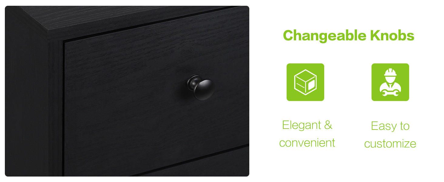 VEIKOUS 5 Drawer Chest Dresser with Oversized Drawers