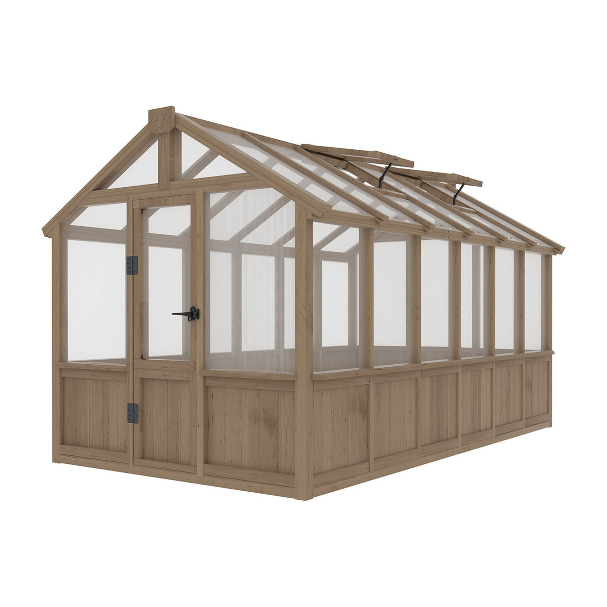 VEIKOUS 6 x 8 Wooden Greenhouse, Walk-in Greenhouse with Ventilated Window and Lockable Door, 6 x 12