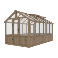 VEIKOUS 6 x 8 Wooden Greenhouse, Walk-in Greenhouse with Ventilated Window and Lockable Door, 6 x 12