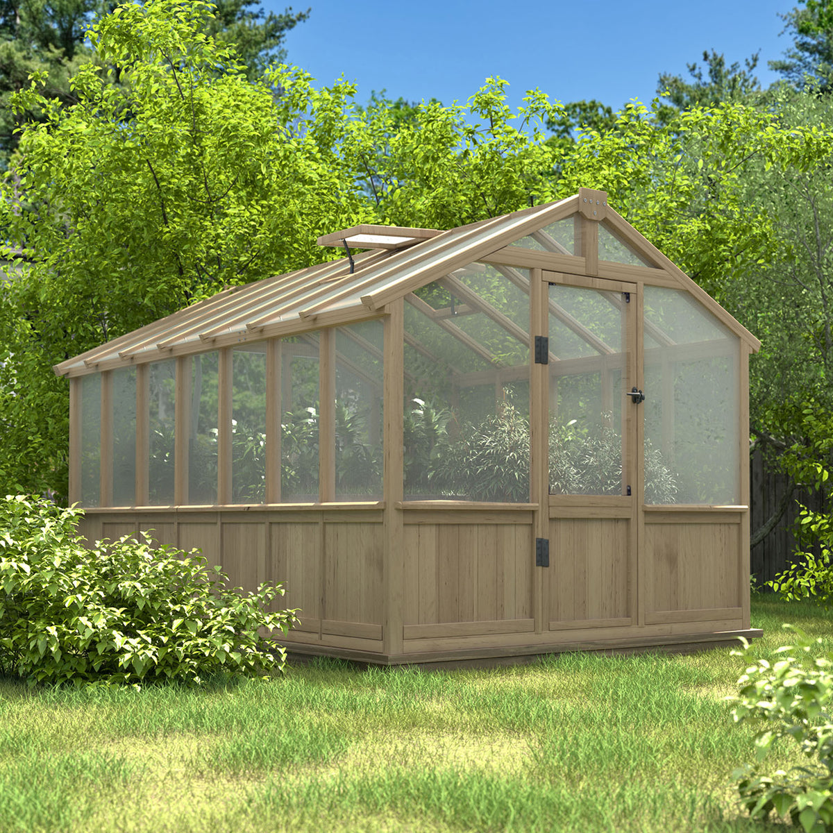 8x14 Cedar Greenhouse for Outdoors with Vent Window, 8x16 – Veikous