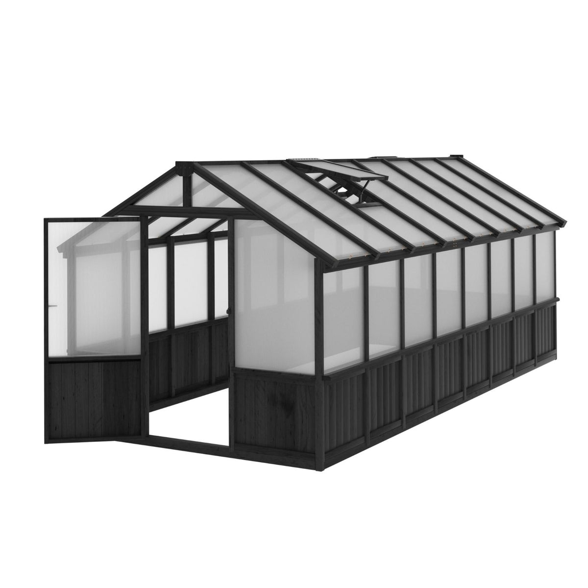 Large Wooden Greenhouse, Black