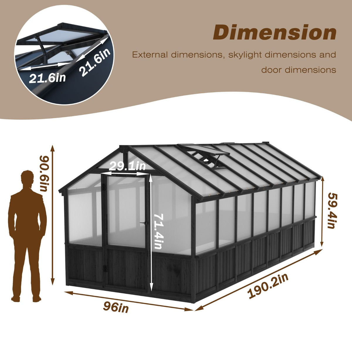 Wooden Greenhouse 8x16
