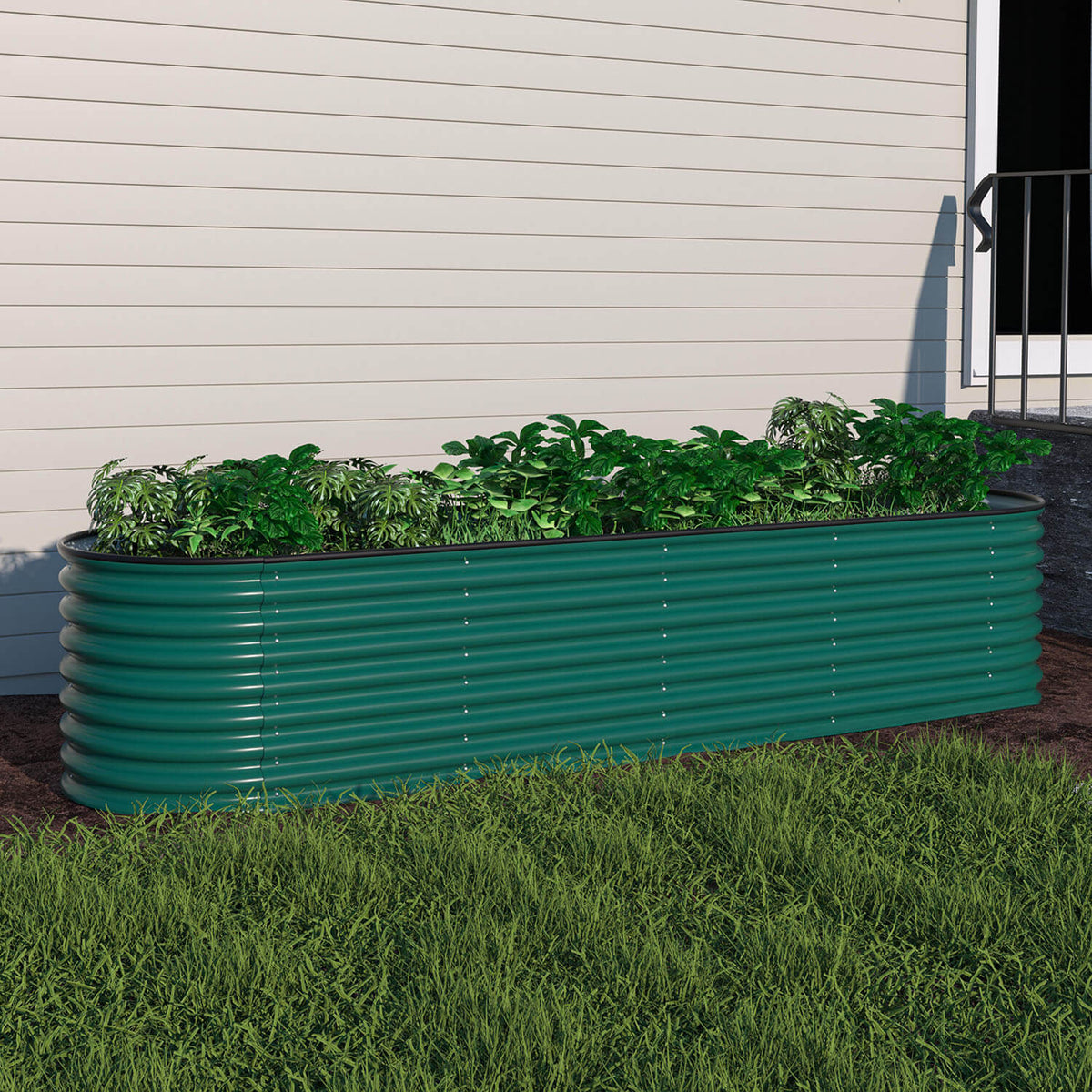 23H Steel Garden Bed, Dark Green, 
