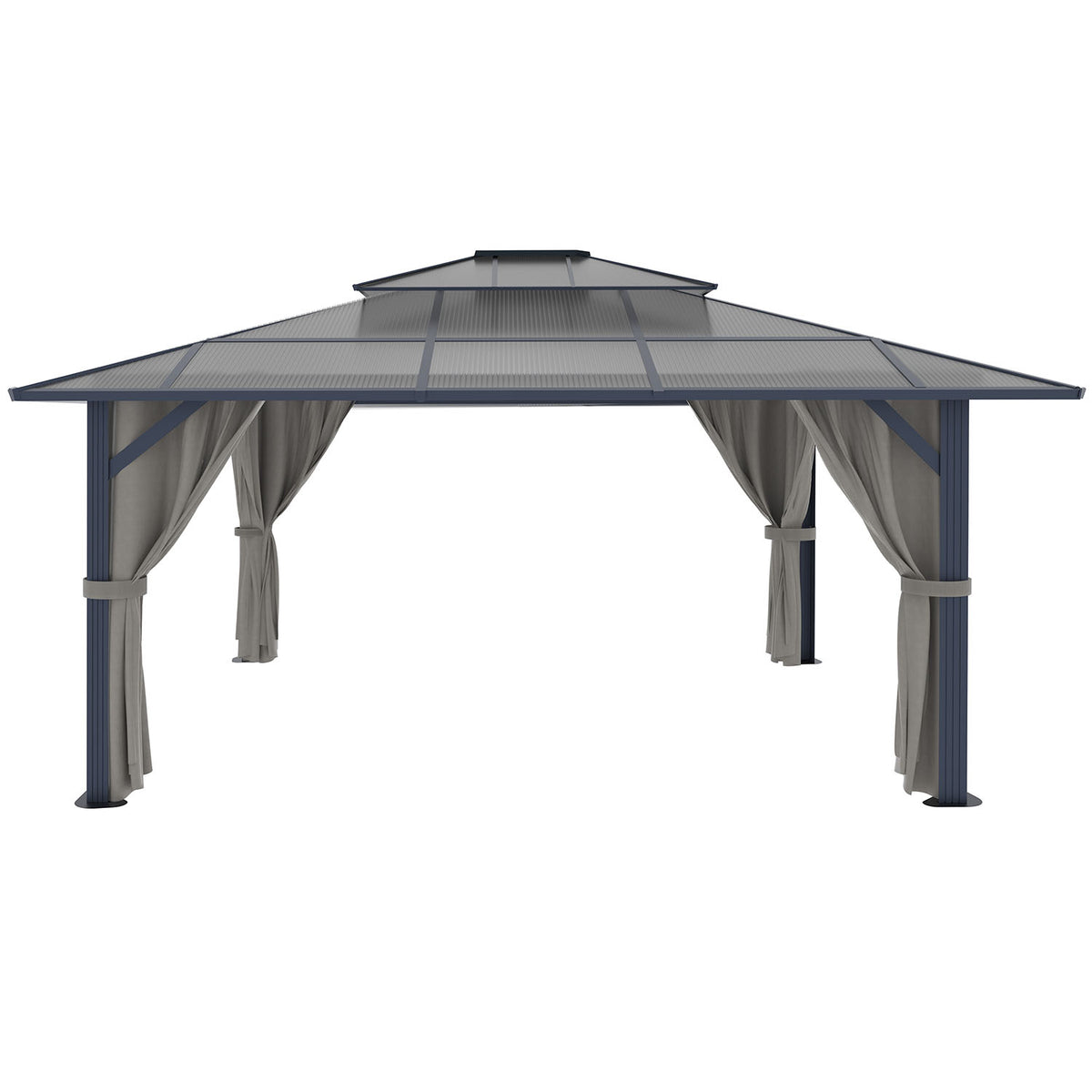 Outdoor gazebo with double-layered roof 