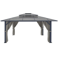 Outdoor gazebo with double-layered roof 