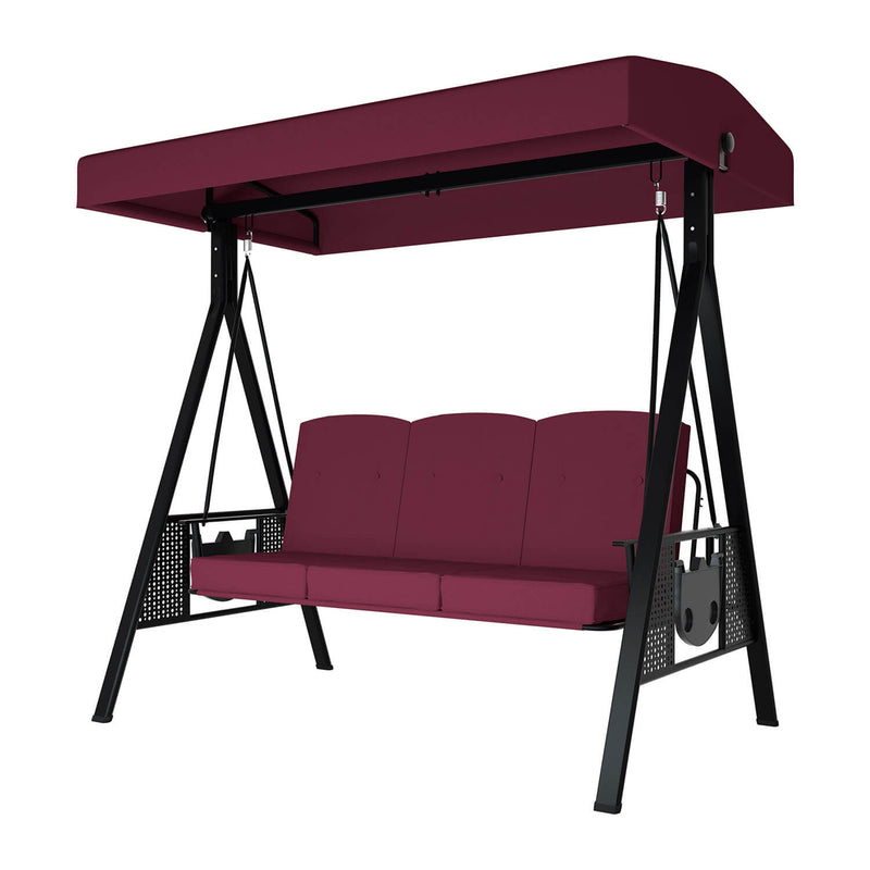 wine-red 3-seater swing