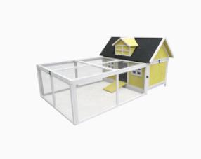 Outdoor Wooden Chicken Coop with Ramp