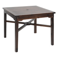 VEIKOUS Patio Table with Umbrella Hole, Square Outdoor Dining Table for 4