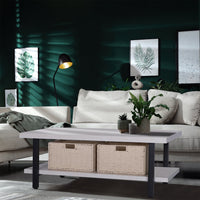  veikous 47" Large Coffee Table with Foldable Woven Baskets -  veikous Coffee tables 88.99
