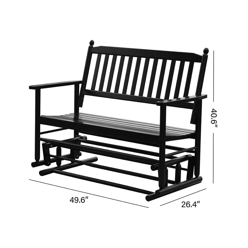  veikous Patio Glider Swing Bench Porch Loveseat Chair for Outdoor -  veikous Gliders 199.99
