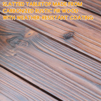 VEIKOUS Patio Table with Umbrella Hole, Square Outdoor Dining Table for 4