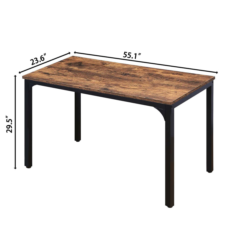 veikous 55.1" Industrial Dining Table Desk with Adjustable Footpad -  veikous Dining tables 129.99