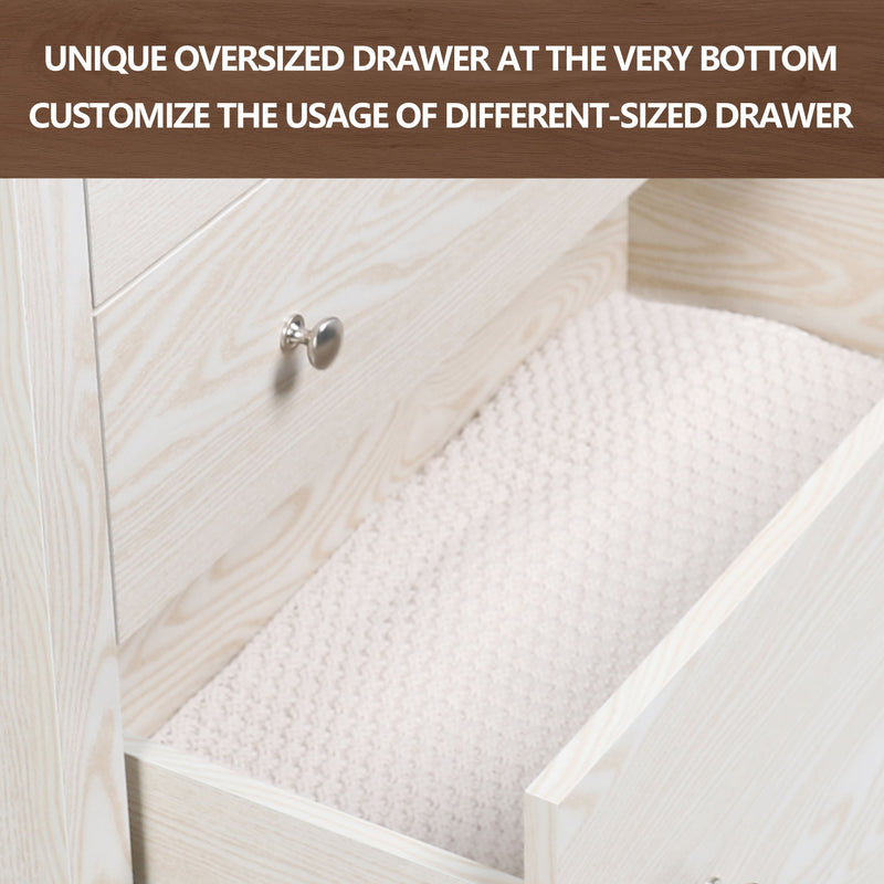 VEIKOUS Oversized Dresser Chest of Drawers for Bedroom Storage, Tall 5 Drawer Dresser Wood Grain with Metal Knobs for Living Room, Hallway and Entryway