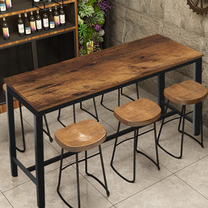 VEIKOUS 47'' High Bar Table Industrial Dining Table, Tall Counter Height Pub Table for Dining Room, Kitchen or Living Room