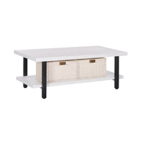  veikous 47" Large Coffee Table with Foldable Woven Baskets -  veikous Coffee tables 88.99