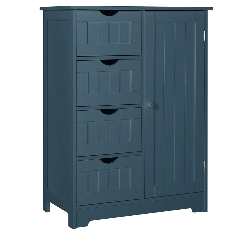 Small Bathroom Storage Cabinet Organizer with 4 Drawers and 1 Cupboard