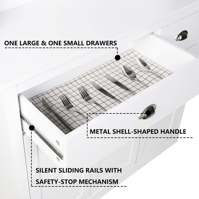 VEIKOUS White Kitchen Pantry Cabinet Storage with Adjustable